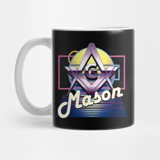 80's Retro Mason Square & Compass Masonic Freemason Mug